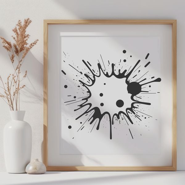 Unique Splat Illustration A stylized illustration of a splat shape with irregular edges and rounded corners.
