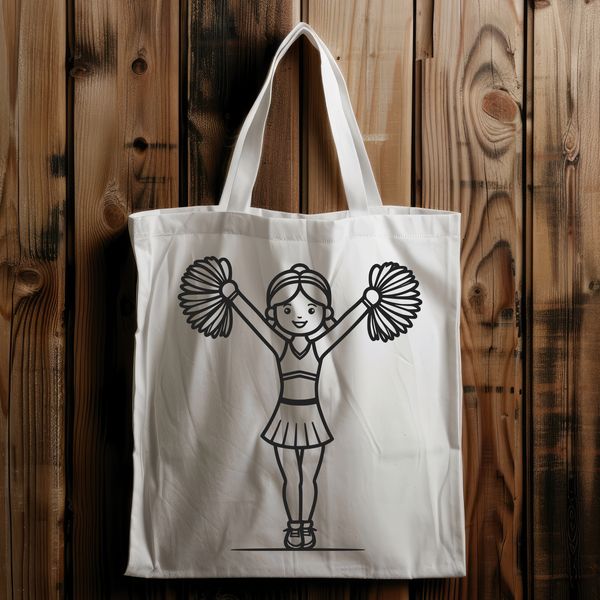 Young Cheerleader Holding Pom-Poms Illustration of a young girl in a cheerleading uniform holding pom-poms.