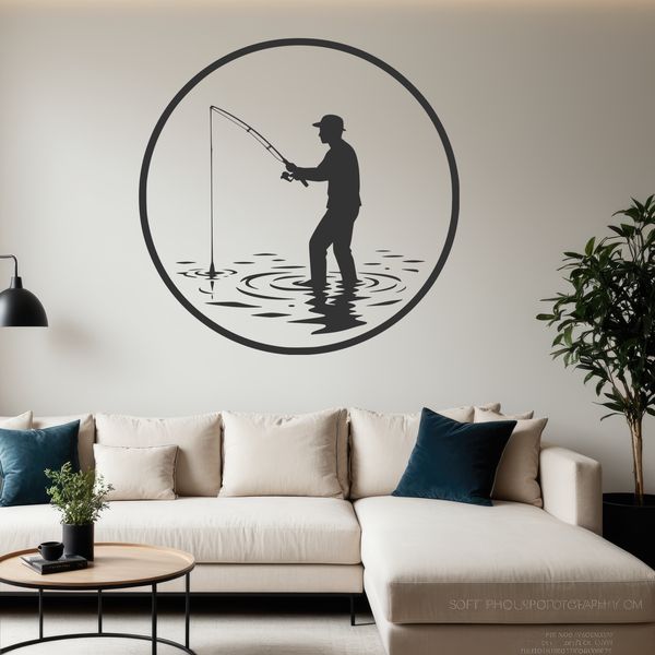 SVG fishing rod vector design for commercial use