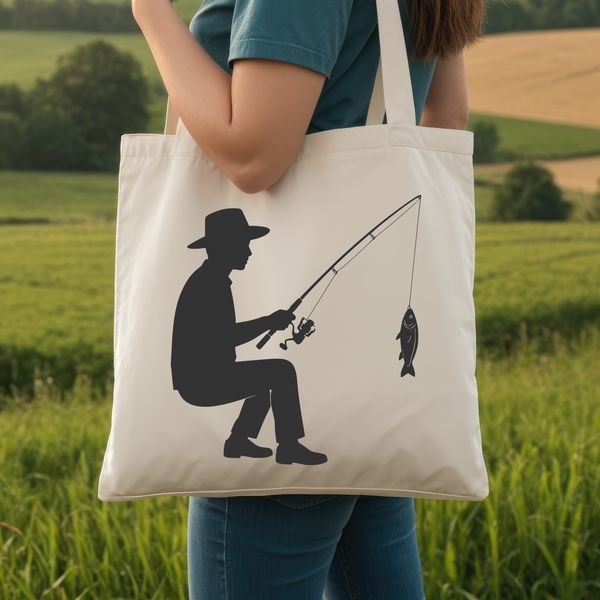 Fishing silhouette vector design for DIY projects