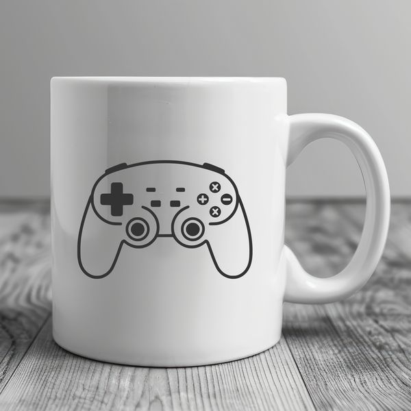 Electronic Gaming Control Device SVG An electronic gaming control device featuring a layout of buttons and directional sticks.