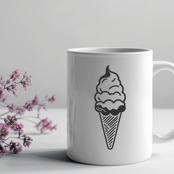 Colorful Ice Cream Graphic Illustration A vector graphic design of a delicious ice cream dessert.