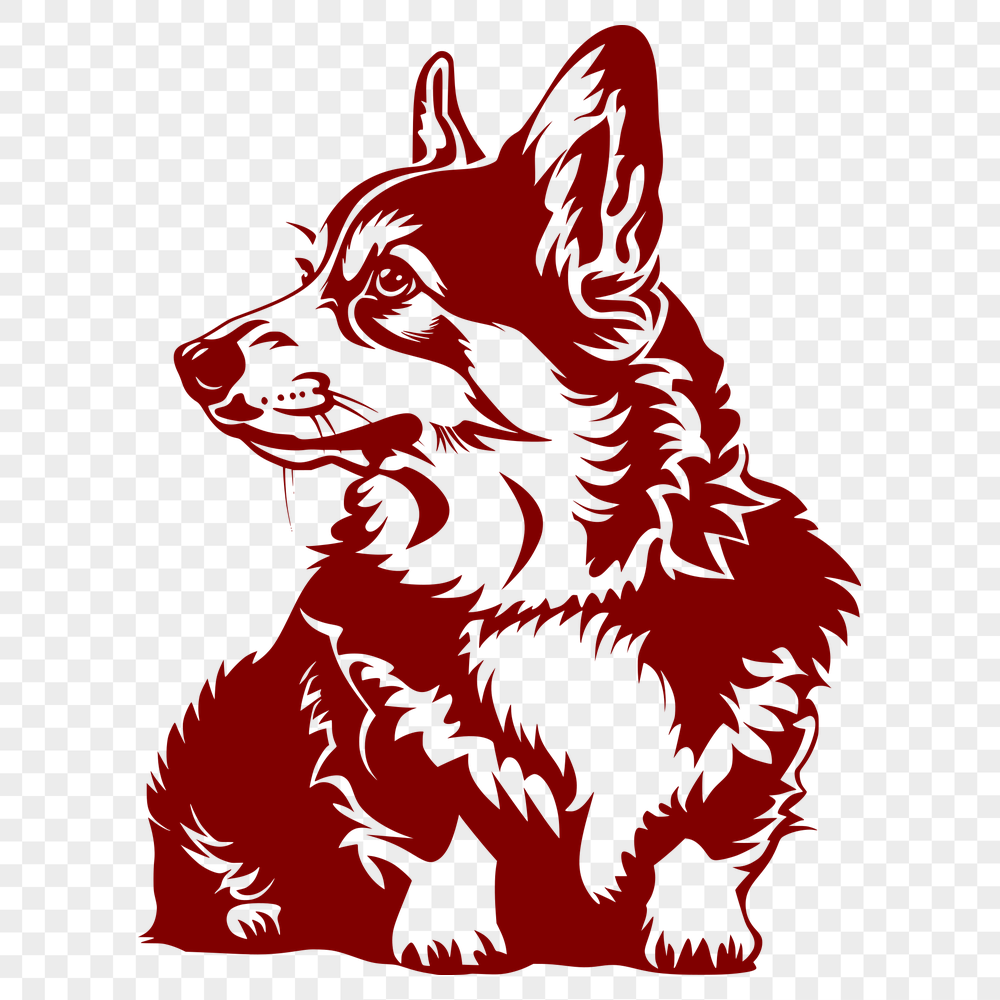 Unique Sitting Corgi Clipart