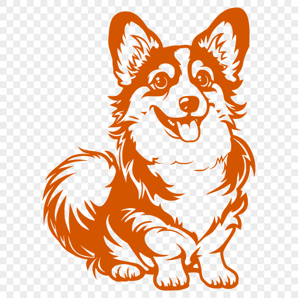 Free Beautiful Corgi Drawing