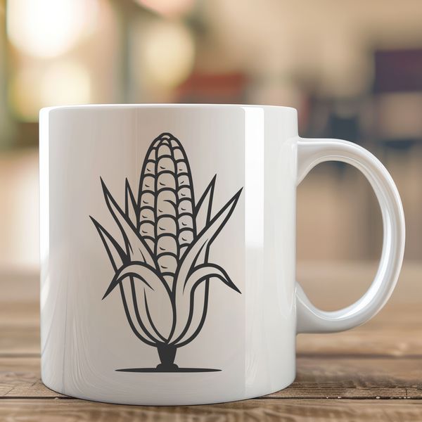 Beautiful Corn Clip Art Image A stylized illustration of a corn on the cob with kernel details.