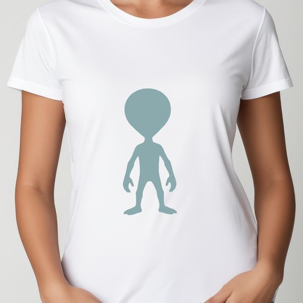 Vector illustration of a sci-fi alien character in a futuristic setting.