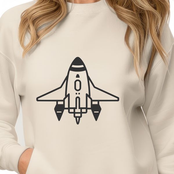 Galactic Vessel Design SVG design of a spacecraft with details suitable for cutting machines and vector graphics applications.