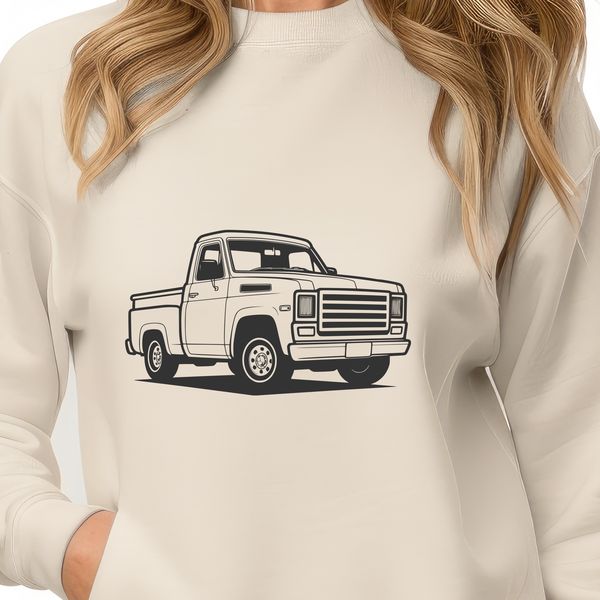 Free Pickup Truck SVG Clipart Design A detailed illustration of a pickup truck, suitable for vector art design.
