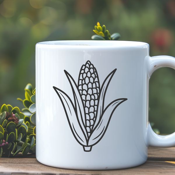 Free SVG Clip Art Corn A stylized illustration of a corn kernel, suitable for vector graphics and cutting machine designs.