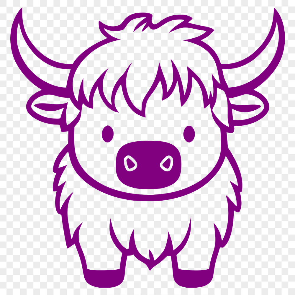 Unique Standing Highland Cow In DXF - Commercial Use