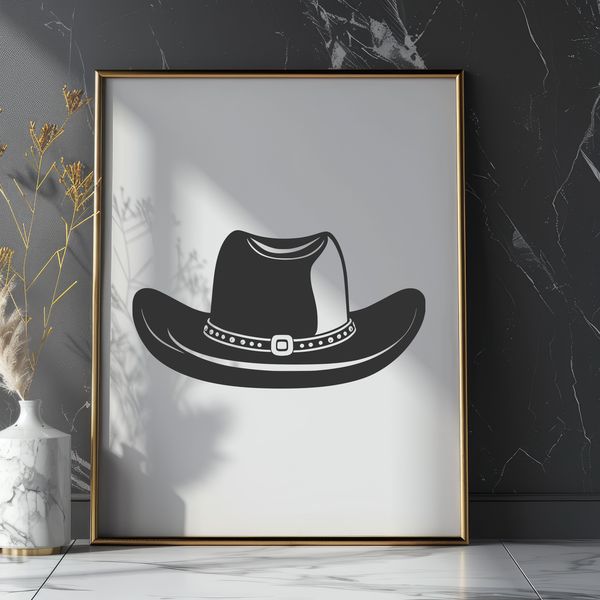 Beautiful Cowboy Style Hat Clipart A classic cowboy hat design available in vector format.