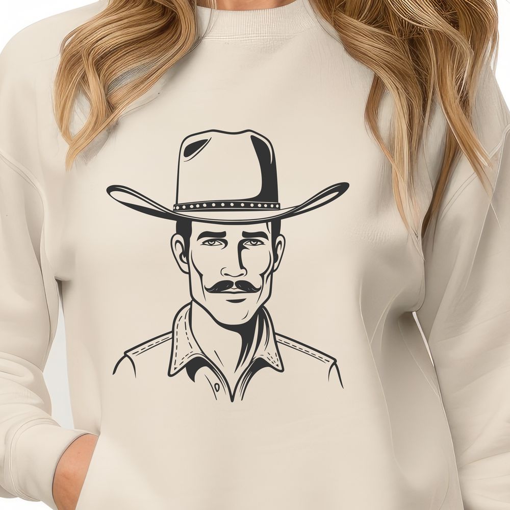 Western Icon SVG Illustration SVG illustration of a cowboy in a rugged western setting