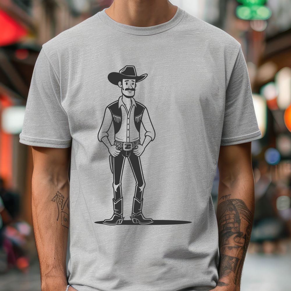 Western Character Design A cowboy character designed as a scalable vector graphic, ideal for digital crafting and design projects.