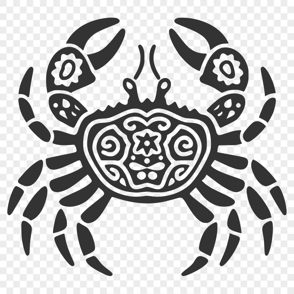 Ornate Crab SVG, PNG, PDF And DXF Files