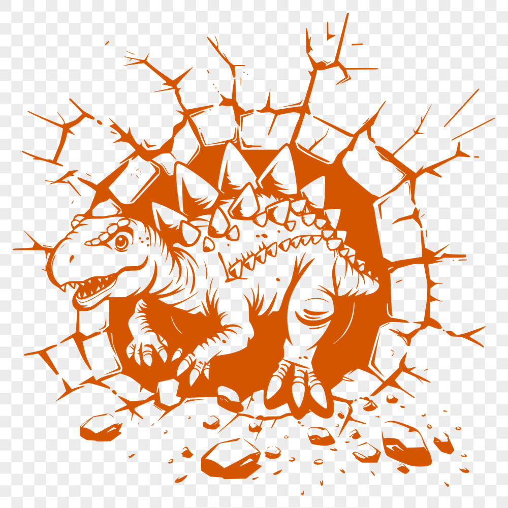 Unique Dinosaur Smashing Through Wall PDF