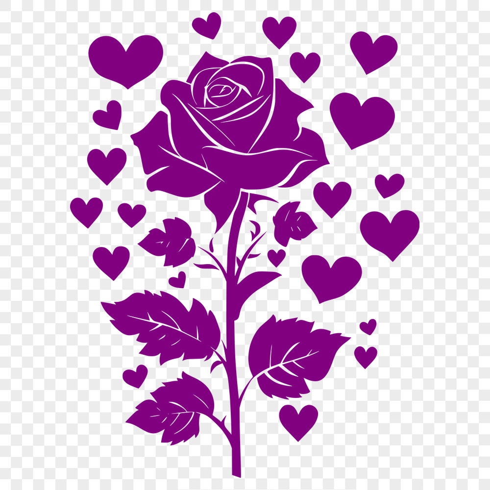 Rose Illustration In SVG File Format For Free Download