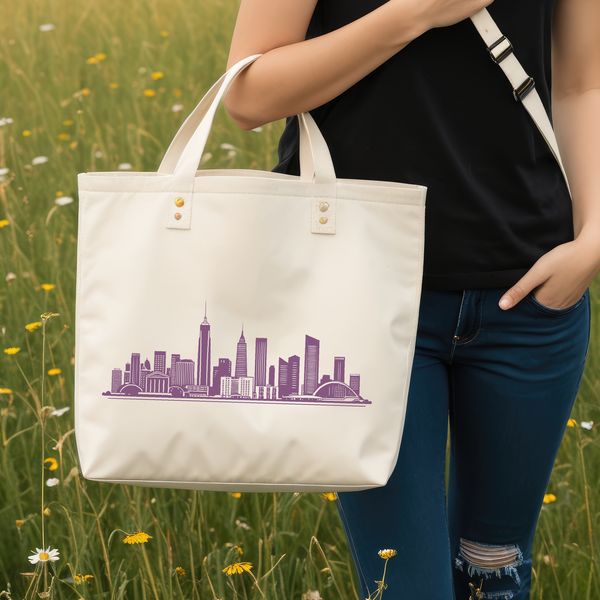 A detailed illustration of a metropolitan cityscape with skyscrapers and buildings.