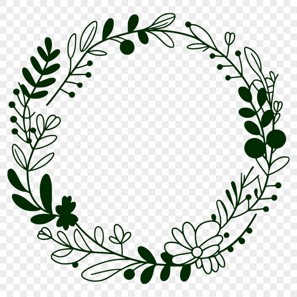 A customizable SVG wreath template suitable for various applications.