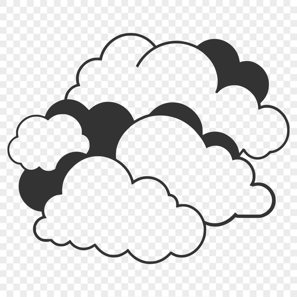 Soft White Cloud Graphic A white, fluffy cloud with soft edges, ideal for vector graphics and illustrations.