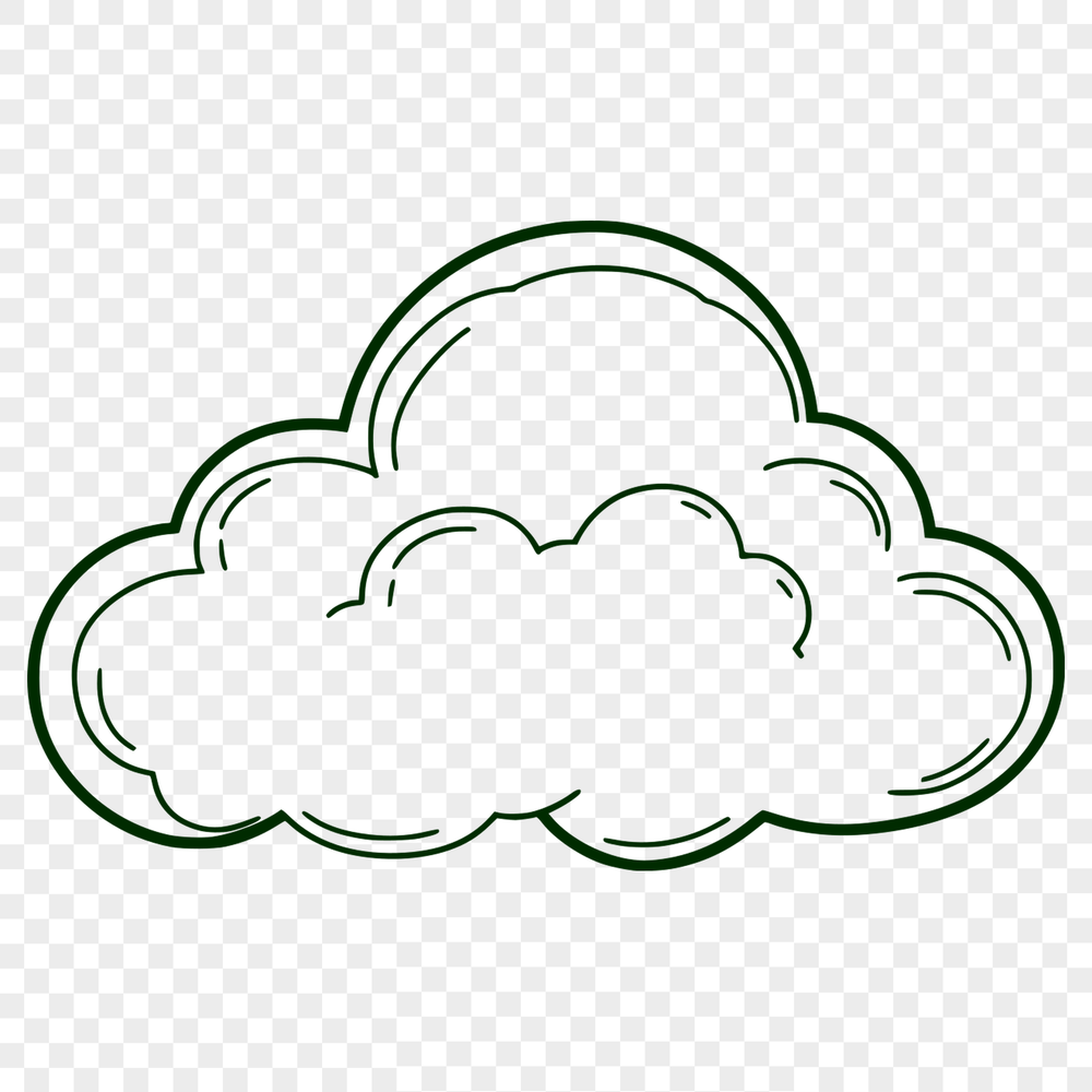 Whimsical Cloud Graphic Cloud illustration with white fluffy texture, suitable for digital art projects and vector design templates.