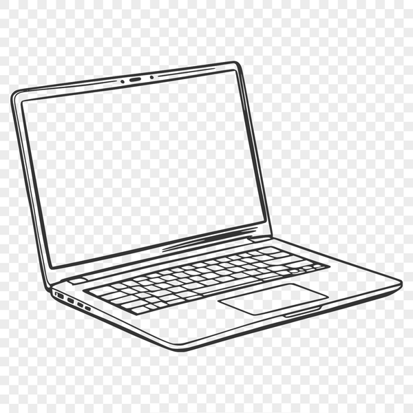 Modern Computer Setup Illustration Illustrated vector diagram of a modern desktop computer setup with monitor, keyboard, and mouse.