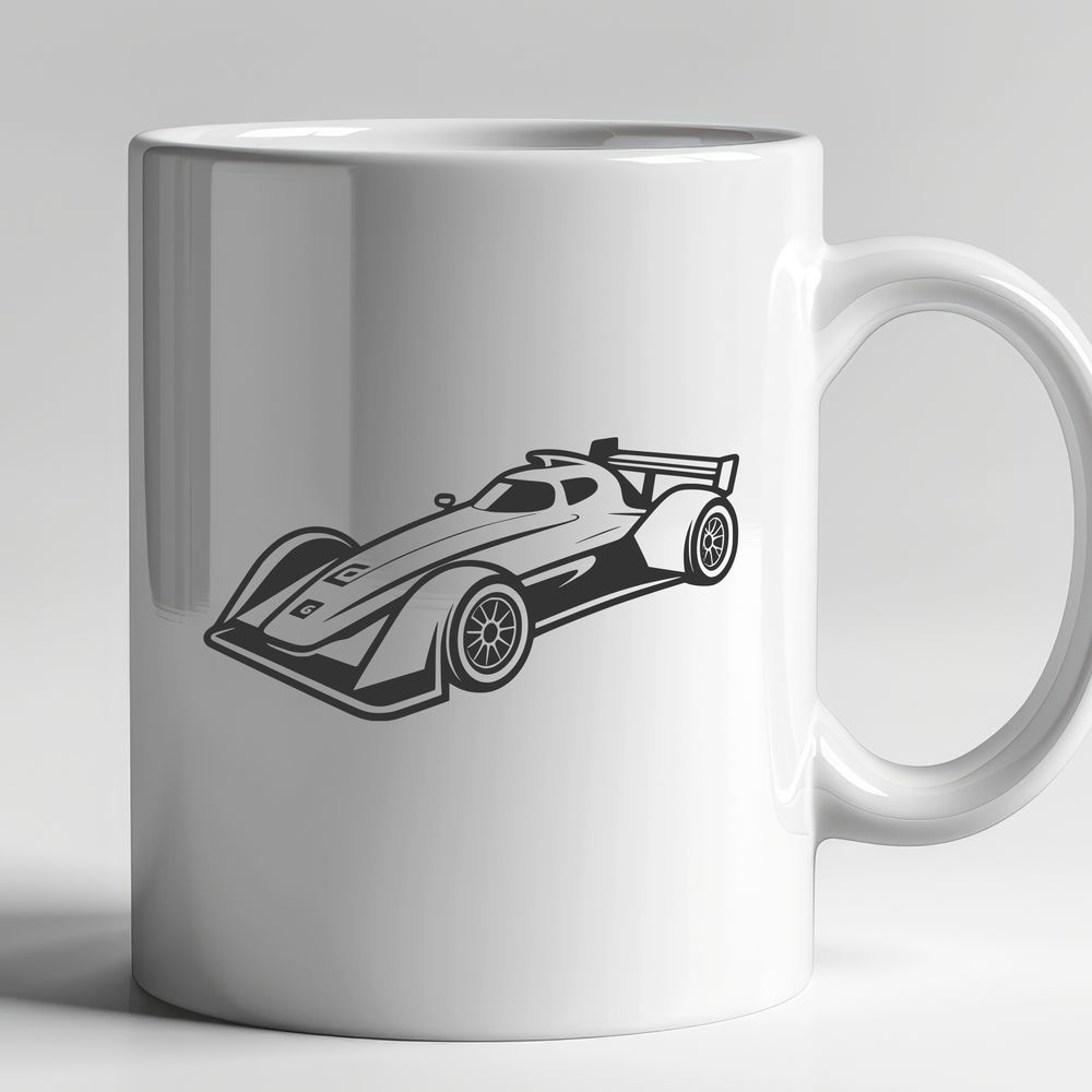 Bold Racing Car Illustration Racing car illustration in vector format with bold lines and dynamic curves.