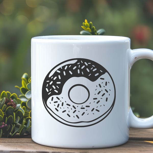 A vector graphic representation of a tasty ring-shaped dessert with sprinkles.