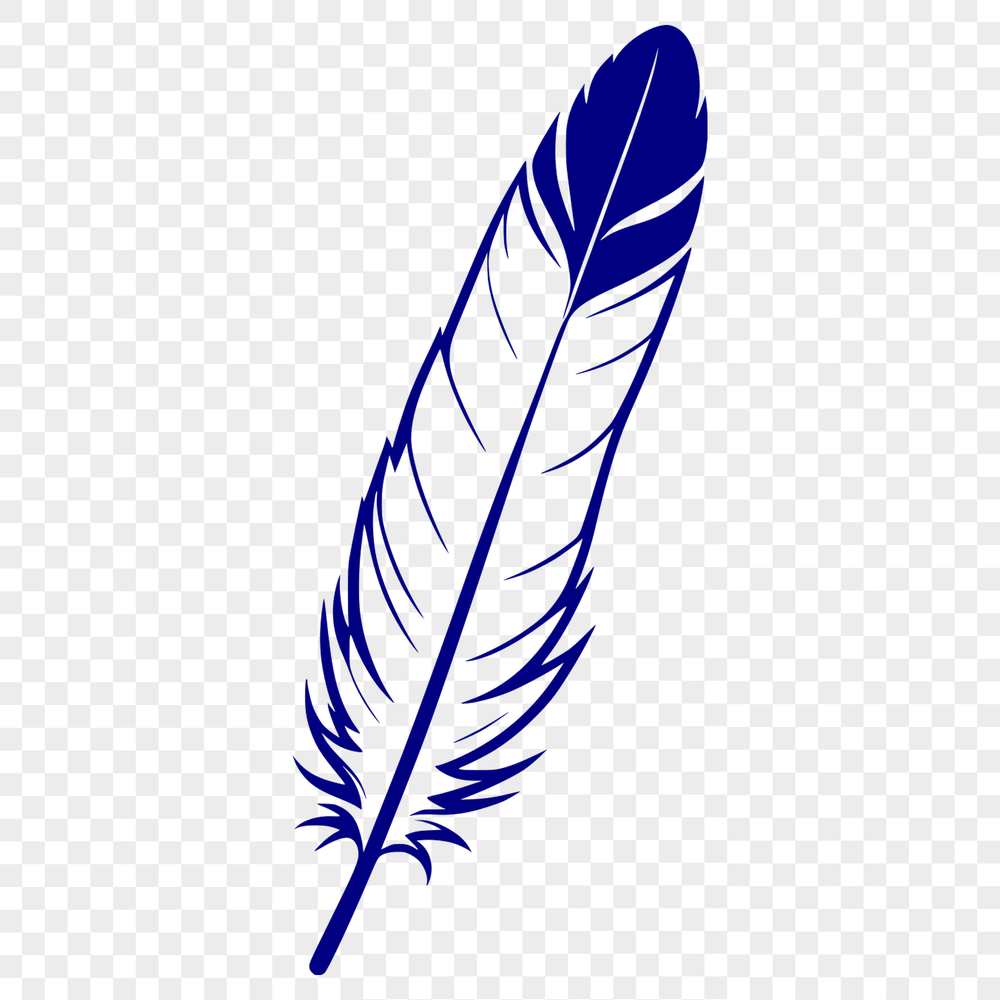 Free Vector Feather Clip Art A detailed illustration of a feather with clean lines and smooth edges, suitable for digital design and cutting.