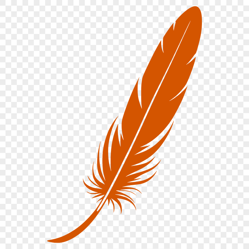 Free Scalable Feather Clip Art A detailed, scalable illustration of a single feather with smooth edges.