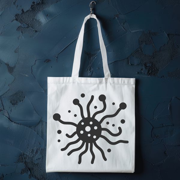 Simple Microbe Illustration A high-resolution illustration of a bacterium in simplified form, suitable for vector design and cutting machine projects.