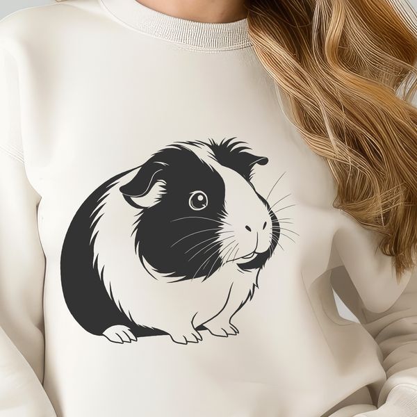 Free Pet SVG Clip Art An illustration of a guinea pig in a sitting position.