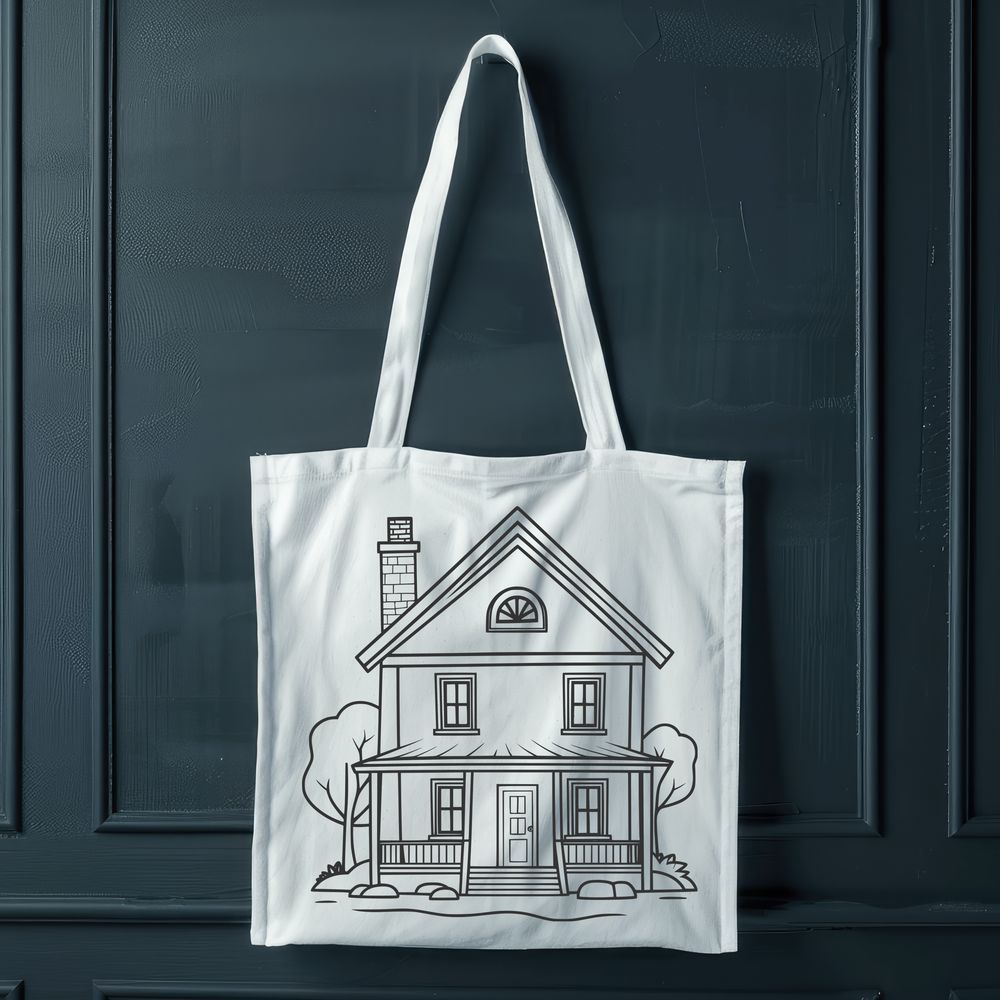 Residential Building Vector Graphic A simple 2D representation of a residential building in vector format.