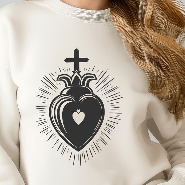 Beautiful Clip Art of Sacred Heart Symbol Sacred Heart symbol in vector format, ideal for religious-themed designs.