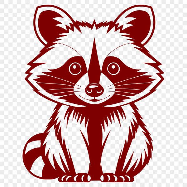 Raccoon Silhouette for Cutting Machines A vector illustration of a racoon in a detailed design style suitable for cutting machines or laser cutting.