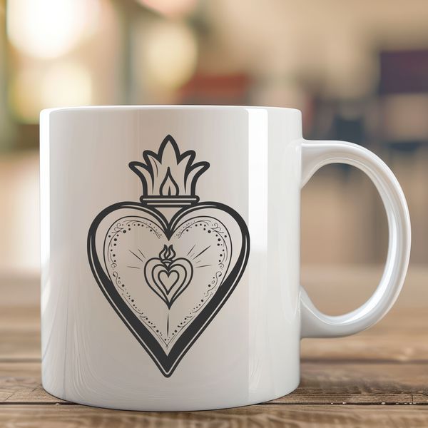 Beautiful Religious SVG Design Free Download An SVG representation of the Sacred Heart design.