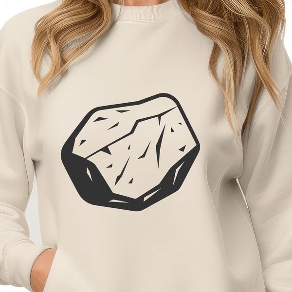 Detailed Stone Illustration A digital illustration of a rock with detailed texture and shape.