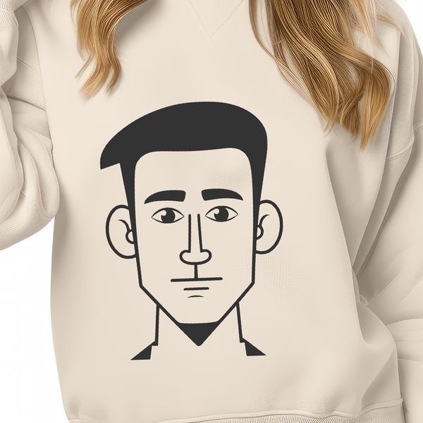 Adult Man Outline Illustration A digital illustration of an adult male figure in outline form.