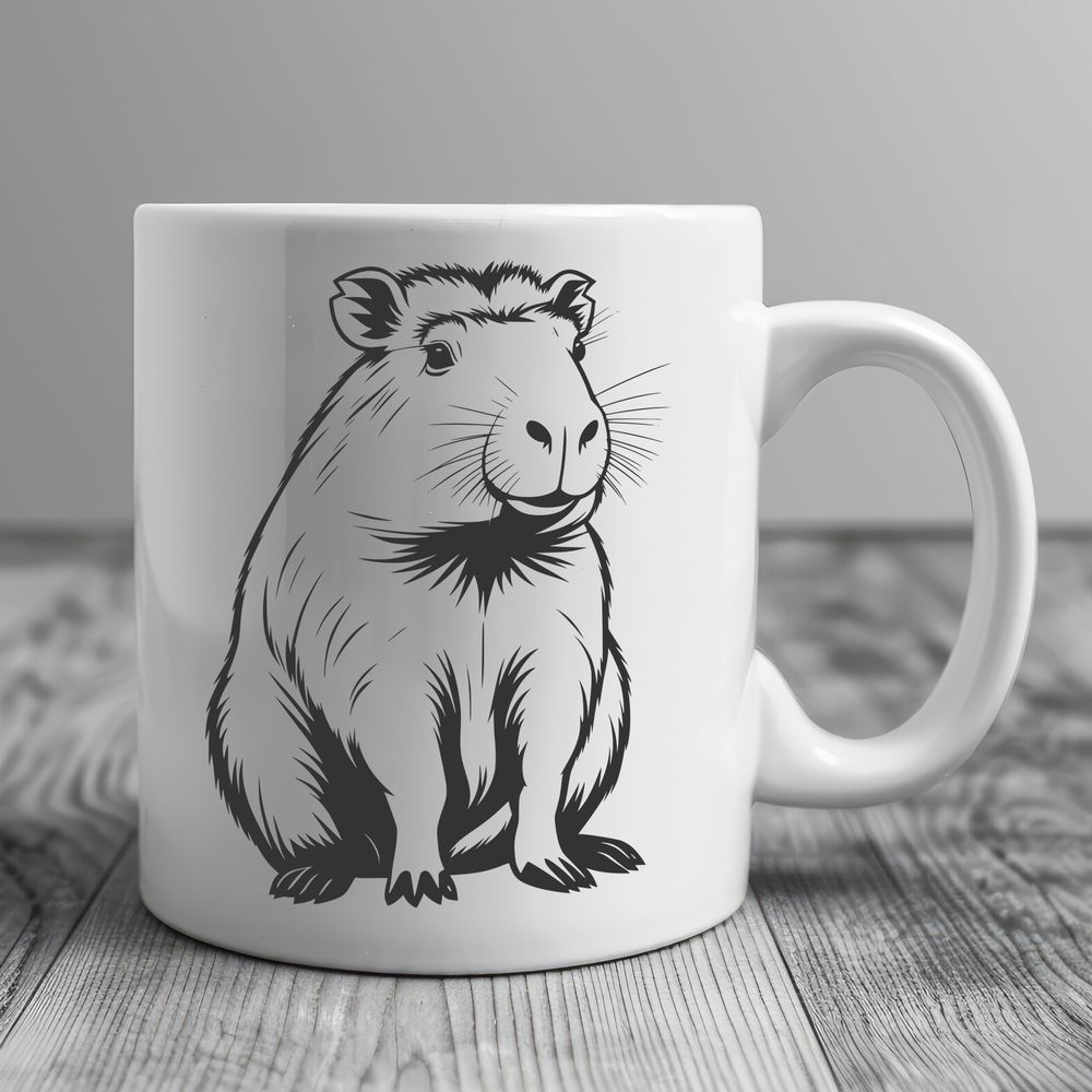Water-Loving Animal SVG Design A large rodent with webbed feet and a distinctive nose.
