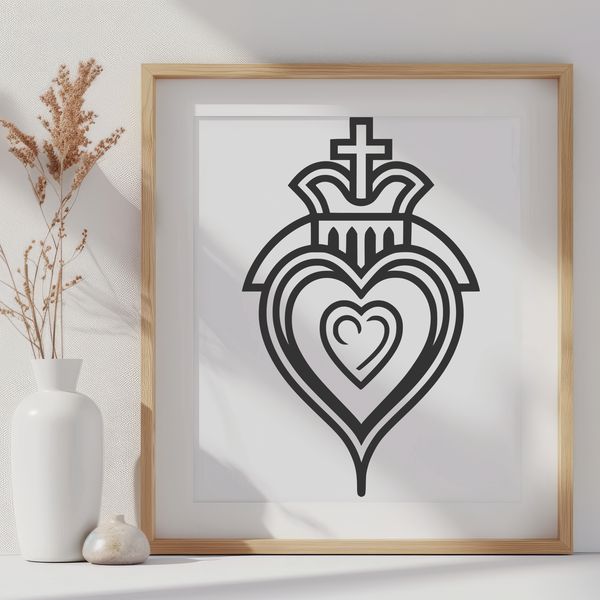 Heartfelt Symbol SVG Icon SVG icon of a Sacred Heart symbol, ideal for vector art designs and cutting machine projects.