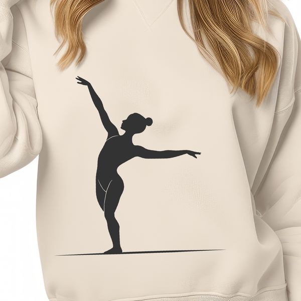 Dynamic Gymnast Silhouette A figure performing gymnastics poses in a dynamic movement.