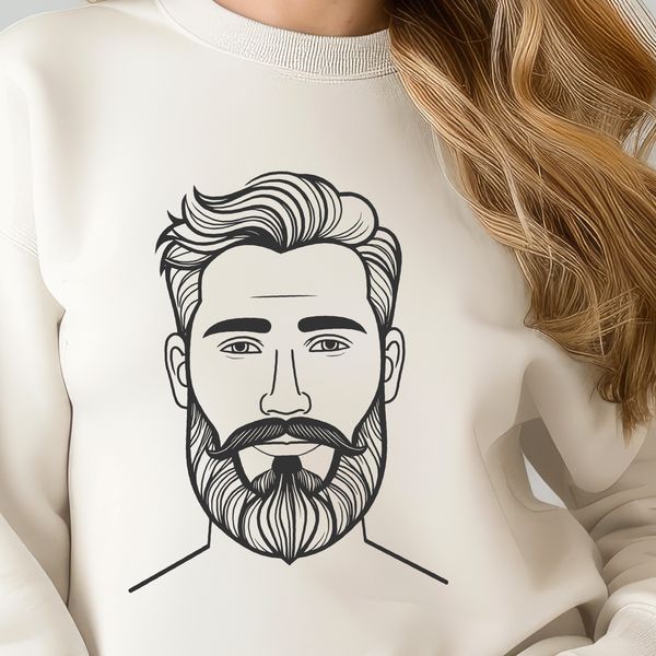 Simple Bearded Male Figure Illustration A simple illustration of a bearded male figure.