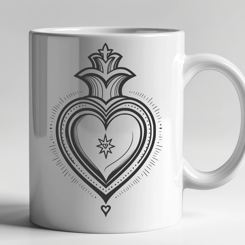 Symbolic Devotion Icon A symbolic representation of devotion, this vector art image features a stylized Sacred Heart design.