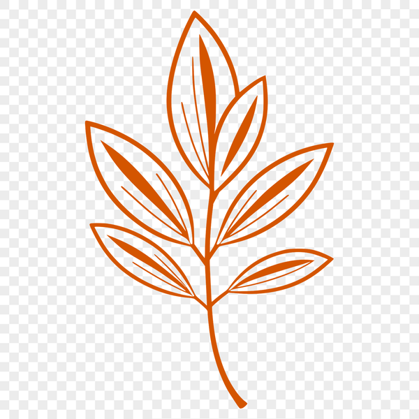 An editable SVG design element featuring a single leaf with intricate details.