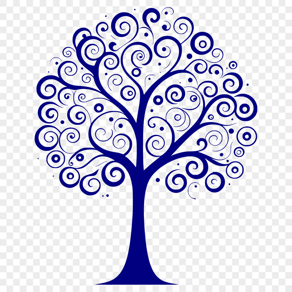 Beautiful Stylized Tree Silhouette An SVG design element featuring a stylized tree silhouette.