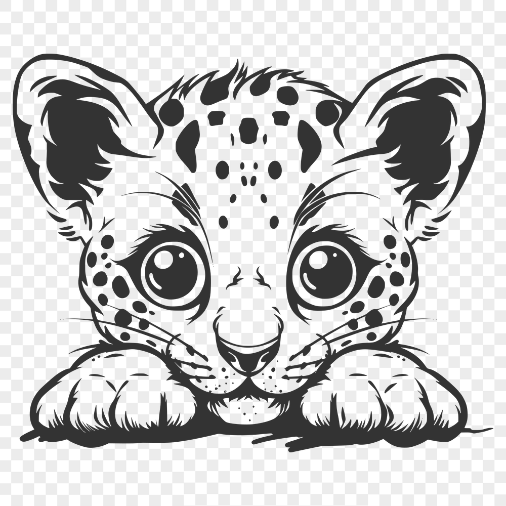 Creative Peeking Big Cat Clipart