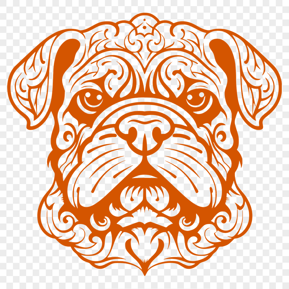 Ornate Bulldog Vector Illustration