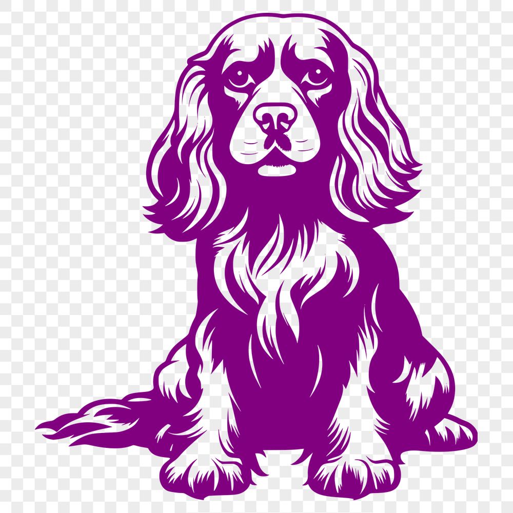 Sitting Cocker Spaniel Stencil