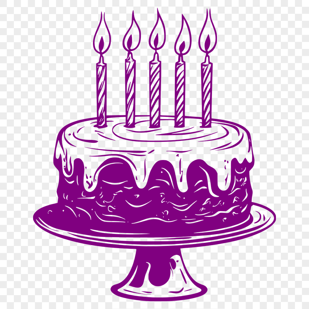 Birthday Cake In DXF For Download, Free Commercial Use