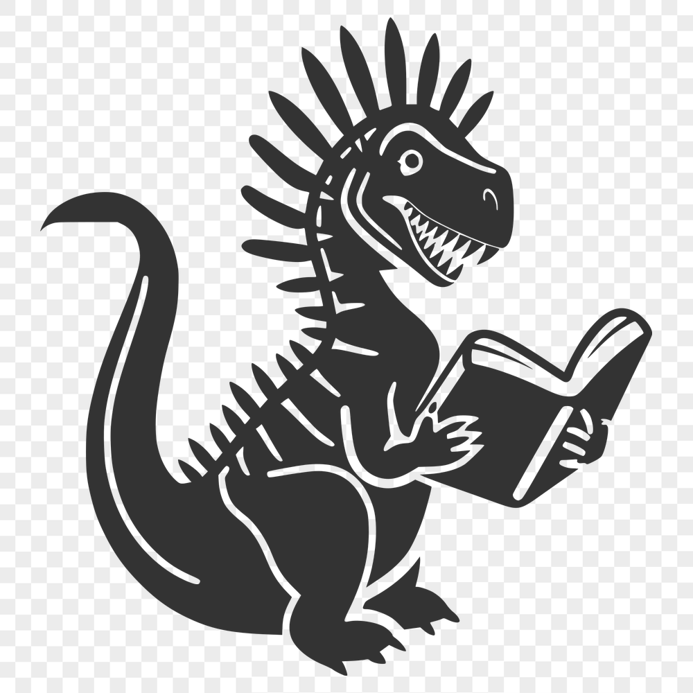 Beautiful Dinosaur Reading A Book PDF