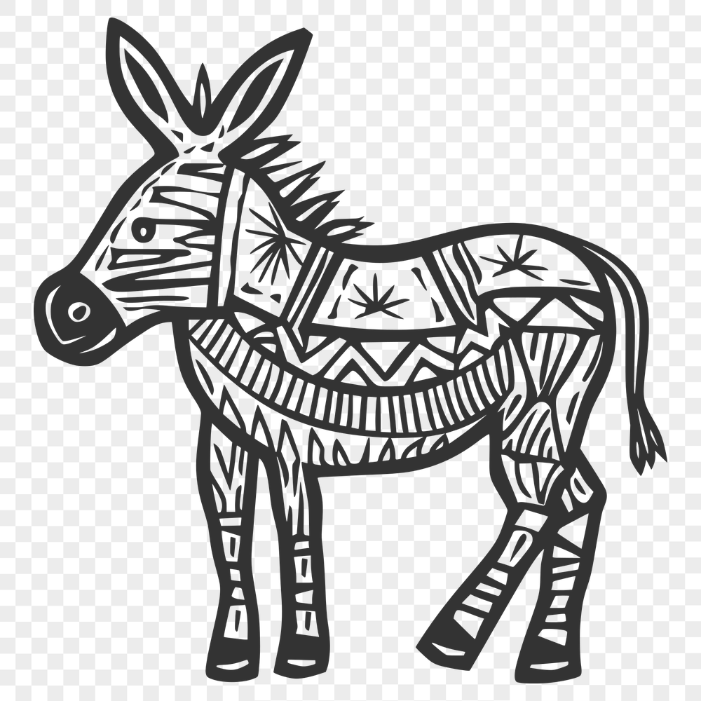 Free Beautiful Donkey Vector Illustration